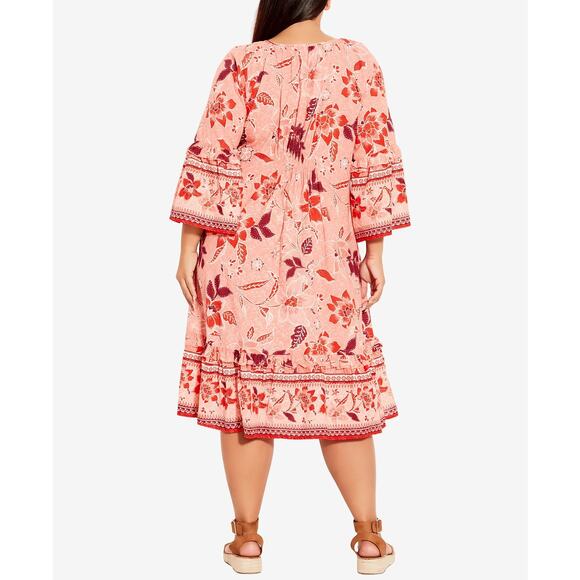 AVENUE Kara Crush Midi Dress Pink Royal Blooms NWT Plus Size 20W - Picture 2 of 11